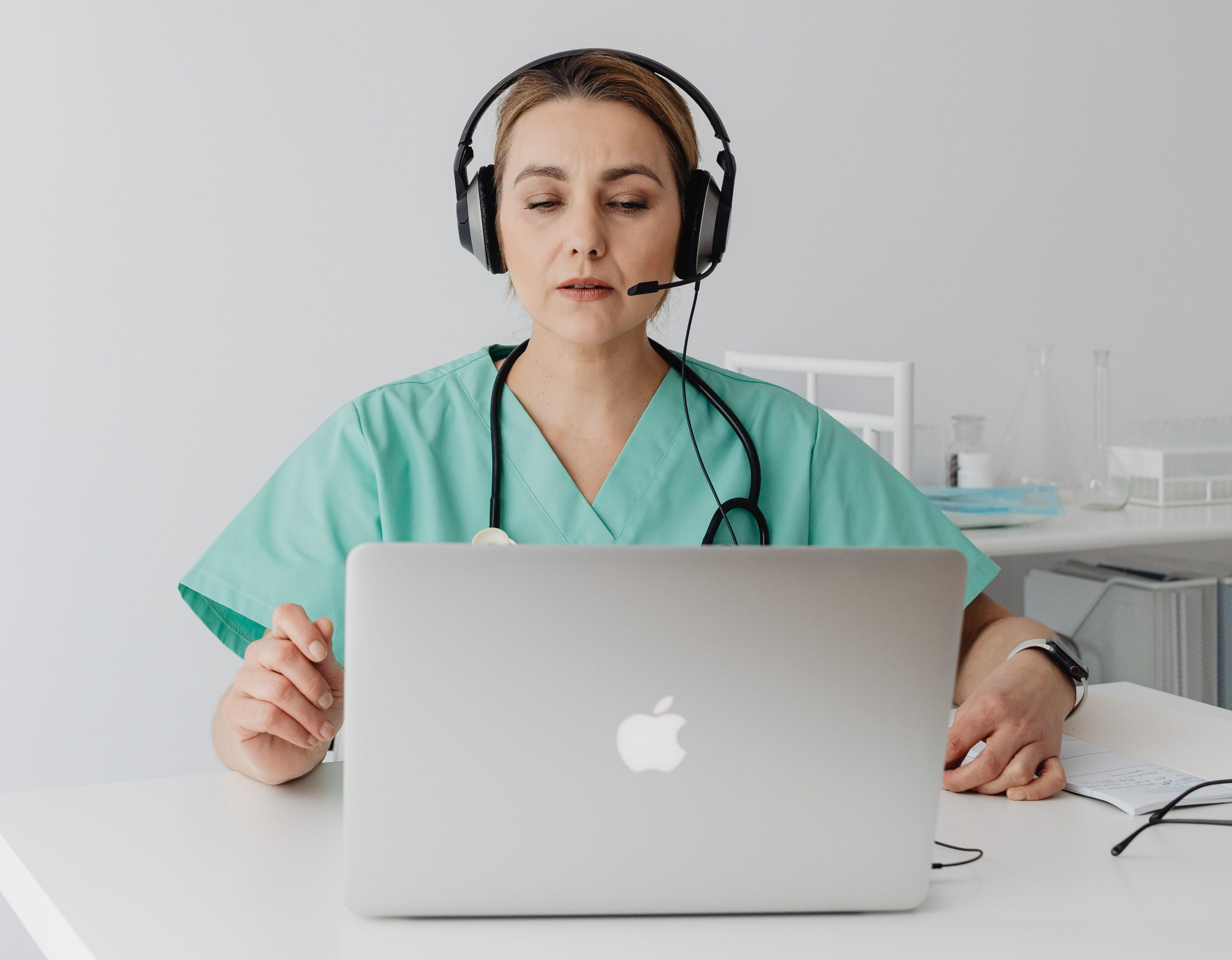 Nursing student working a job