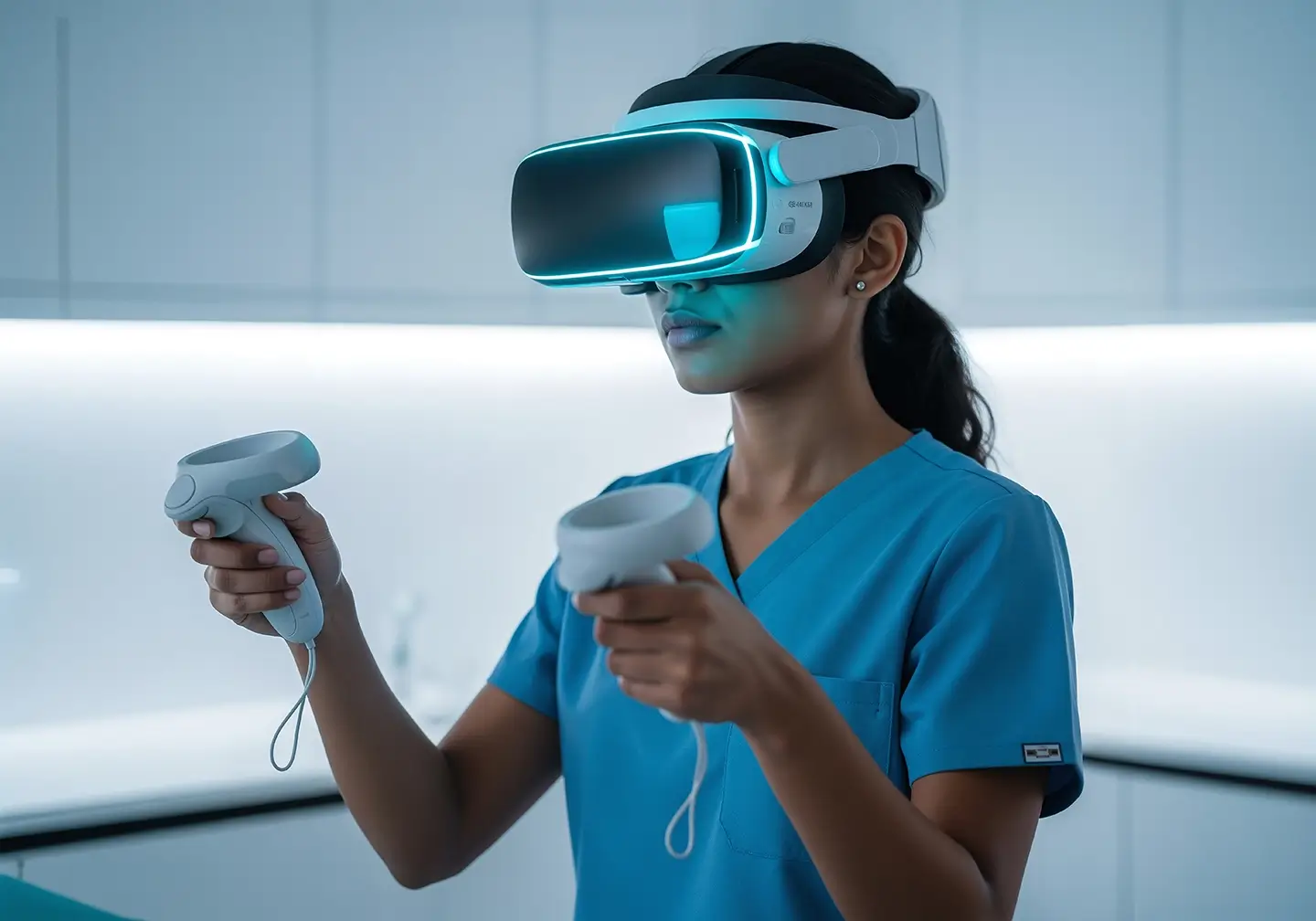 nurse with VR headset